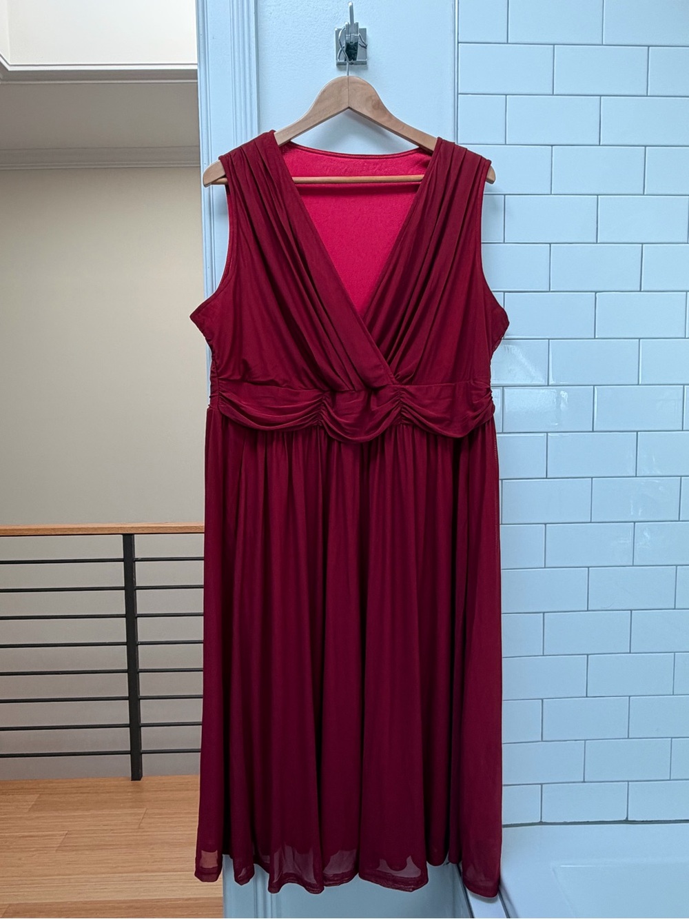 BloomChic Sleeveless Burgandy Red Midi Dress